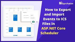 How to Export and Import Events to ICS Files in ASPNET Core Scheduler [upl. by Silverts]