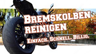 Motorrad Bremskolben reinigen  Einfach schnell günstig [upl. by Lihp157]