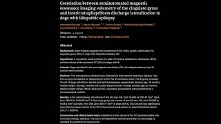 11 Cingulate and interictal epileptiform discharge lateralization in dogs with idiopathic epilepsy [upl. by Tarrel534]