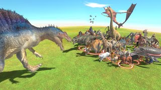 スピノサウルス vs すべての生き物が伝説バトルになった【 Animal Revolt Battle Simulator 】 [upl. by Alonzo]