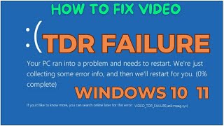 Video Tdr Failure Problem Explained and Its Solutions  Fix Video Tdr Failure Error on Windows 10 [upl. by Butch]