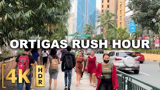 Rush Hour Walk Around Ortigas Center  4K HDR  Walking Tour  Pasig City Philippines [upl. by Dustman984]