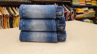 How to fold jeans for display  travel packing clothes  new style folding how to fold jeans [upl. by Alverson41]