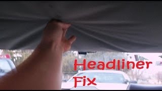 How to fix cars Headliner with Carpet tape  tips made EASY  CHEAP NO GLUE or Spray [upl. by Gronseth]