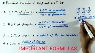 HCF and LCM Important formulas  Basic concepts of HCF and LCM [upl. by Airdnaxila]