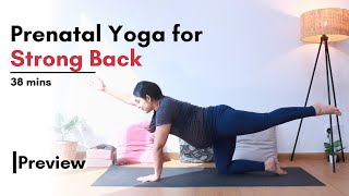 Prenatal Yoga for Strong Back  Prenatal Yoga for 2nd amp 3rd Trimester  Online Pregnancy Yoga [upl. by Roslyn194]