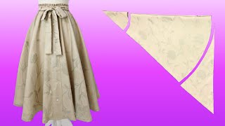 NO ZIPPER⭐ It is very easy to sew this circle skirt [upl. by Dnaltroc]