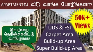 Undivided Share UDS Carpet area  Builtup area Super builtup area  FIS  RERA Know the terms [upl. by Timothee]