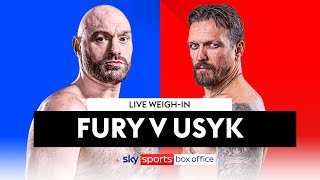 TYSON FURY VS OLEKSANDR USYK  LIVE WEIGHIN AND FINAL FACEOFF 🔥 [upl. by Eelarac]