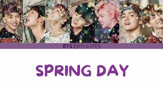 BTS  Spring Day Colour Coded Lyrics [upl. by Sregor]