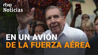 EDMUNDO GONZÁLEZ El OPOSITOR abandona VENEZUELA y VIAJA a ESPAÑA tras recibir ASILO POLÍTICO  RTVE [upl. by Ahkihs]