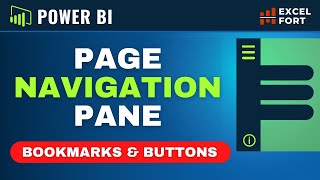 Power BI PAGE NAVIGATION Panel  HOW TO easily create with Bookmarks amp Buttons [upl. by Araminta]