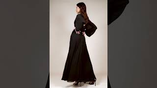 Black style for new season events gorgeous balloon sleeve chiffon maxi [upl. by Sdlonyer]