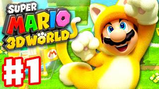 Super Mario 3D World  Walkthrough Part 1  World 1 100 Nintendo Wii U Gameplay [upl. by Keily678]