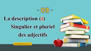 الدرس 3  La description 2 SINGULIER et PLURIEL des ADJECTIFS [upl. by Eecyaj]