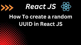 How To create a random UUID in React JS [upl. by Bambie]