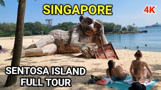 Sentosa Island Full Tour  Resorts World Sentosa  Palawan Beach  Siloso Beach  VivoCity [upl. by Bouzoun]