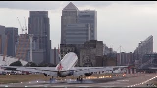 quotEmbraerquot 190 parking at London City Airport  Marshalling aircraft [upl. by Isla]