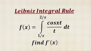 Differentiation of integrals  Part 2  Leibniz integral formula [upl. by Yalonda]