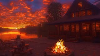 Smooth Jazz Piano Music Coffee Cafe 🎹 Relaxing Ambience for Stress Relief on a Cozy Lake ☕ [upl. by Kissner]