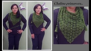 Chalina o pañoleta a crochet o ganchillo primaveraprincipiantes crochet blusasnorma [upl. by Oigufer687]