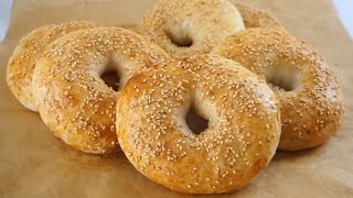 Quick And Easy Homemade Bagels Recipe [upl. by Vachill]