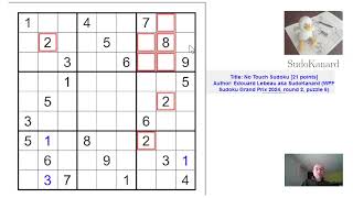 No Touch Sudoku par SudoKanard WPF Sudoku Grand Prix 2024 round 2 puzzle 6 [upl. by Adoh861]