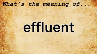 Effluent Meaning  Definition of Effluent [upl. by Harland]