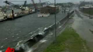 Raw Video Floodwaters Overtop New Orleans Levee [upl. by Ariec]