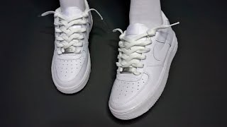 How to new loose lace Nike Air Force 1s LOW WORKS FOR LONG LACES [upl. by Clifton]