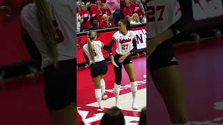 Volleyball handshake  Nebraska players with an interesting handshake ncaavolleyball [upl. by Lamar990]