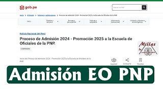 CONVOCATORIA EO PNP 👮‍♂️ Admisión Promoción 2025 [upl. by Remos]