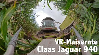 Agrolohn Maisernte mit Claas Jaguar 940  360 Grad VR Video [upl. by Kellene]