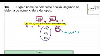 Nomenclatura de Hidrocarbonetos Ramificados [upl. by Atsyrc421]