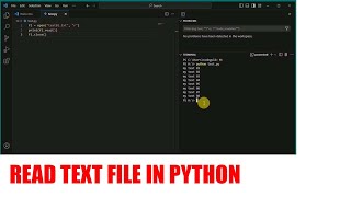 how to read text file in python  python read text file line by line  read text file with VS code [upl. by Vharat]