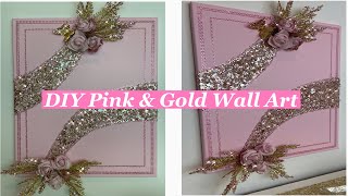 DIY Wall Art with Faux Flowers and Golden Twigs [upl. by Nosmoht]