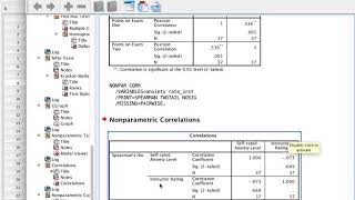 SPSS Spearman rank correlation [upl. by Ninnahc]