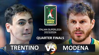 Quarter Finals of Italian Volleyball SuperLega 20232024  Trentino vs Modena [upl. by Betteanne919]