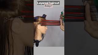 EasyLAYERED HAIRCUT haircuttutorial shortvideo [upl. by Lezley787]