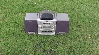 Sony CFDZW755 CD Cassettecorder radio portable Znter powered full review sale [upl. by Chaworth]