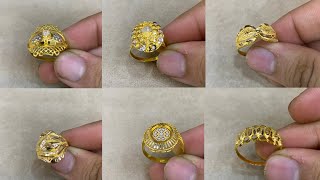 New Rings design Dubai style 2024 pure 21k gold ladies rings light weight  contact to Oder [upl. by Jecoa892]