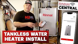 Tankless Water Heater Install  Rinnai Sensei RXP series  Aune Plumbing [upl. by Oisorbma]