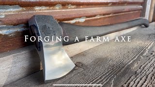 Forging A Farm Axe  From a 52100 bearing [upl. by Buehrer]