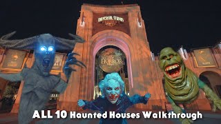 ALL 10 Houses Walkthrough  Halloween Horror Nights 2024 at Universal Orlando  HHN 2024 [upl. by Nonad266]