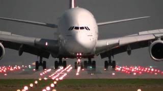 Emirates A380 Arriving and Departing Manchester Airport [upl. by Etessil]