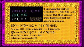 DIE WOHL BESTE LÖSUNG von quotAn Interesting Functional Equationquot von SyberMath Shorts [upl. by Luisa]