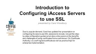 Introduction to Configuring iAccess Servers to use SSL [upl. by Gillie974]