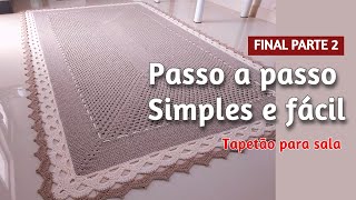 TAPETE DE CROCHÊ PARA SALA PLATINUS PASSO A PASSO SIMPLES E FÁCIL DE FAZER 2 [upl. by Bronez]