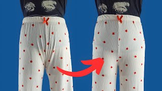 Sewing Trick How to fix wrinkles on the crotch of pants  repair clothes [upl. by Hairakcaz]