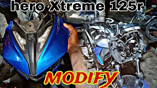 Hero Xtreme 125r modify🥶 lighting sticker modify new Hero Xtreme headlight modify 😱 trending herox [upl. by Ennove733]